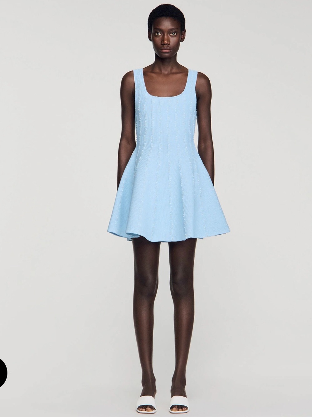 Sandro 
BEADED KNIT MINI DRESS